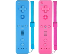Pack Classic Wireless Controllers Compatíveis Com Wii E Wii U, Game Controller Com Caixa De Silicone E Pulseira Hengjian (rosa E Azul)