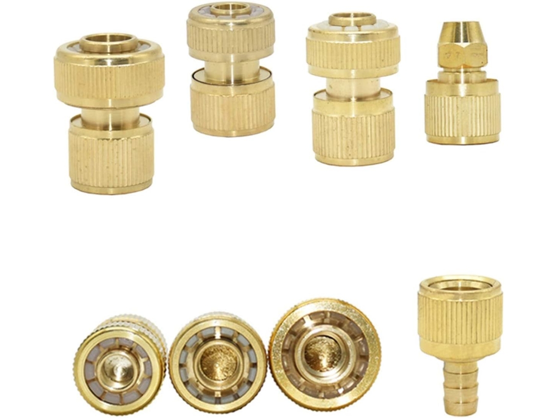 Conjunto de 5 Adaptadores Latão para Mangueiras Jardim 16 Mm, 20 Mm e 25 Mm. Permite Conectar Estender Tubos | S/MARCA