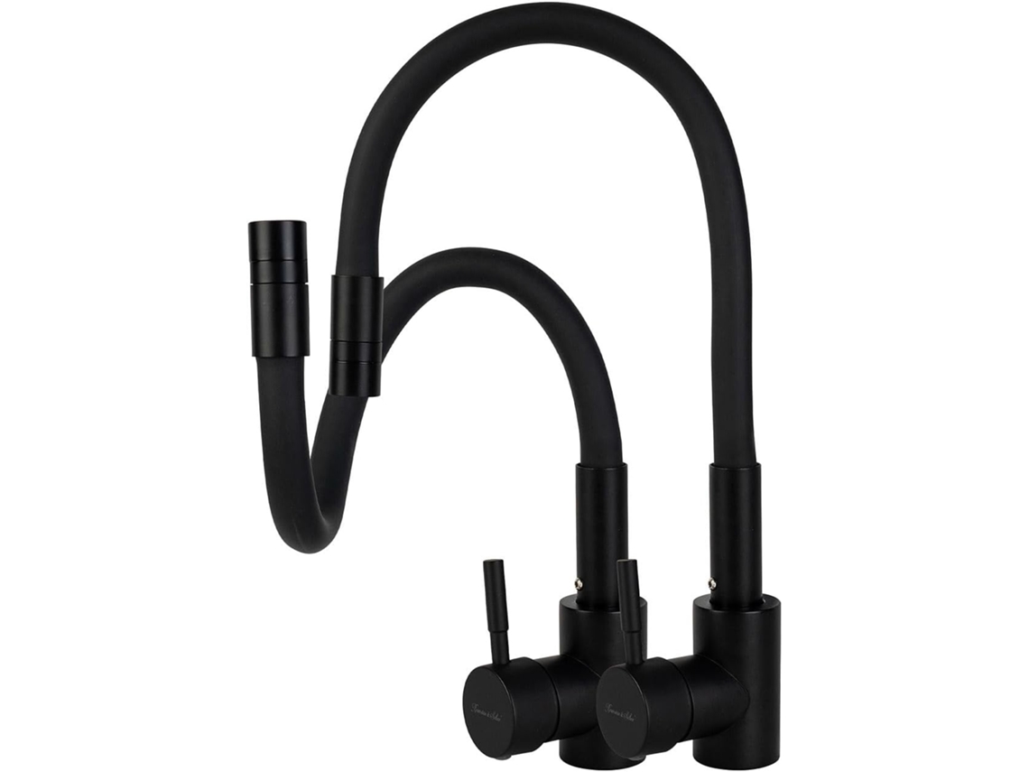 Torneira De Cozinha Conjunto De 2 Torneiras De Cozinha Em Aço Inoxidável, Flexíveis, 360°, Alta Pre Gokoco