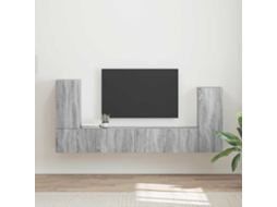 Vidaxl Conjunto De Móvel De Tv 4 Pcs Cinza Sonoma Madeira Processada