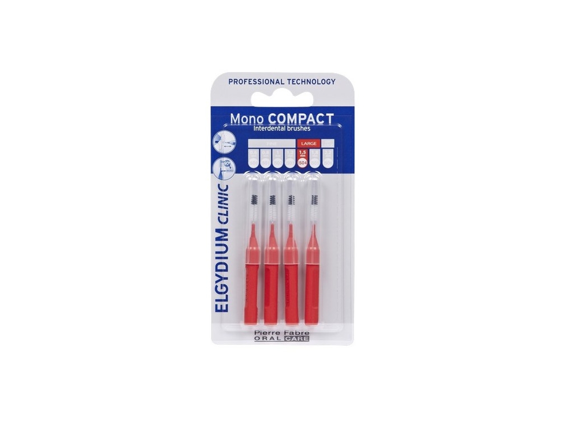 Escova Interdental ELGYDIUM Compact Mono Vermelho Pack 4x