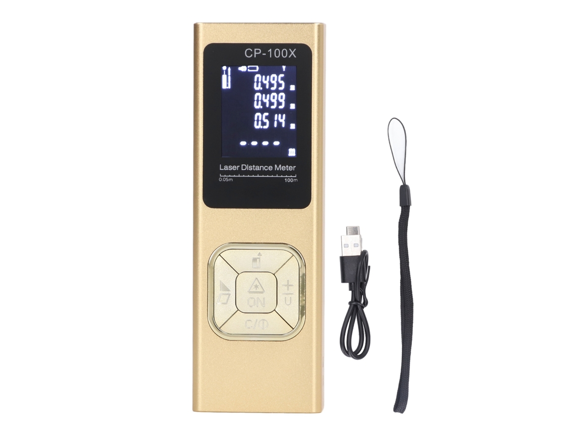 Medidor Digital de Distância a Laser 100m com LCD Retroiluminado Alta Precisão Uso ao Ar Livre YURU