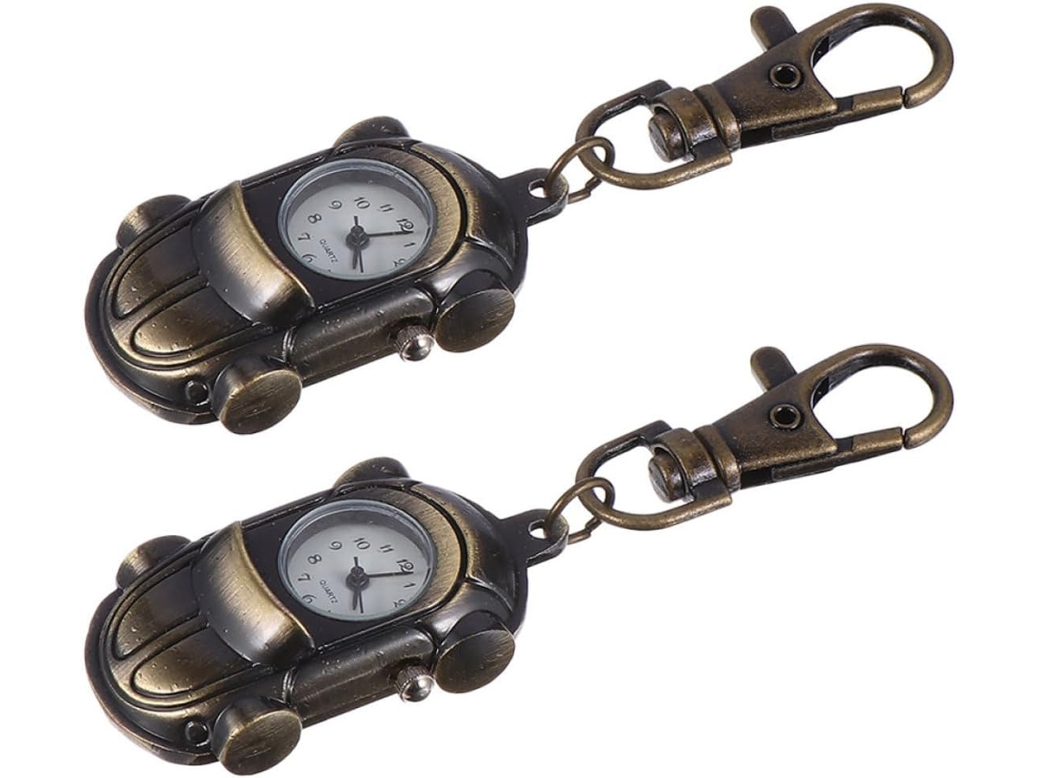 Relógios de bolso vintage GOKOCO em titânio, com clipe versátil, estilosos, ideais para estudantes, em conjunto de 2 unidades.