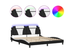 Bed Frame, Bed Frames Vidaxl Preto Couro Artificial (180 X 200 Cm)