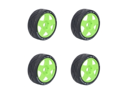 4 Pcs Rodas Rc Gt 1/8 Com Pneus De Corrida Estrada Adesão Forte Resistente Ao Desgaste Adaptador 17mm Verde