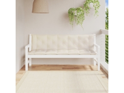 Vidaxl Almofadões Banco Jardim 2 Pcs Tecido Oxford Branco Nata