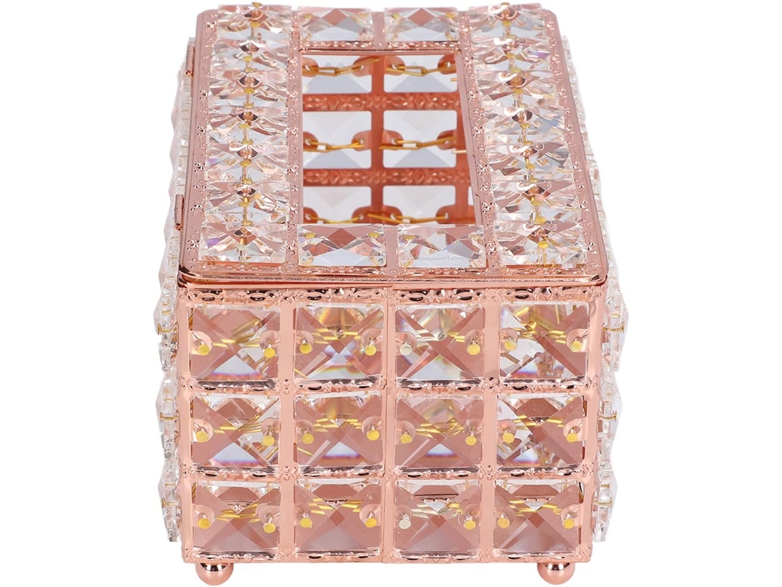 Porta-lenços Cryfokt, Caixa Elegante E Sofisticada, Resistente, Durável E Para Penteadeira (ouro Rosa)