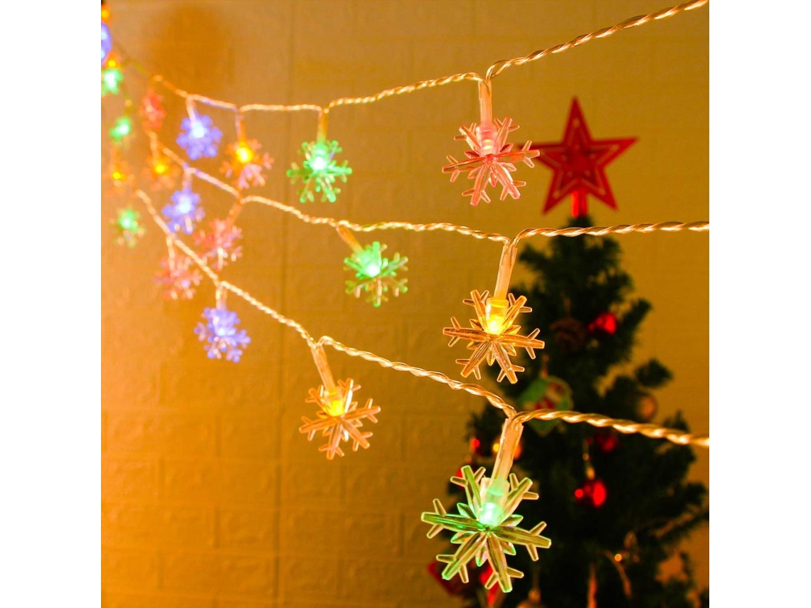 Laxiscreed Lâmpadas De Natal Com 20 Leds E Bateria, Decoração De Inverno Com Floco De Neve