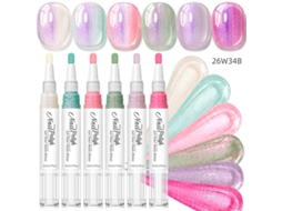 Canetas De Esmalte Aquático Com 6 Cores , Secagem Rápida E Sem Lâmpada Combinação B Panoona