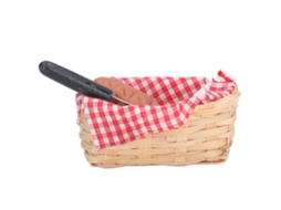 Primerox modelo de Cesta de Pão com Leite em Miniatura para Casinha de Bonecas Escala 1:12 Simulação Alta