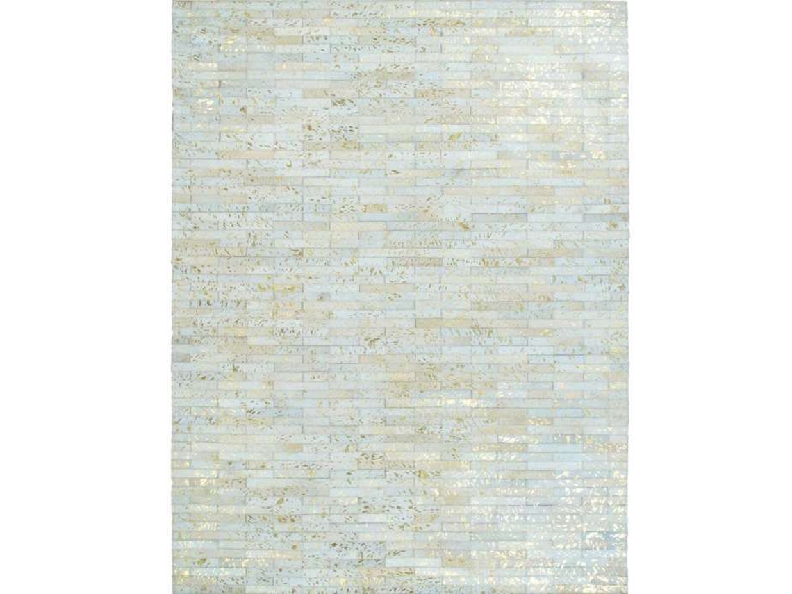 Tapete De Sala Em Couro Reciclado Natural Dourado Patchwork 160x230