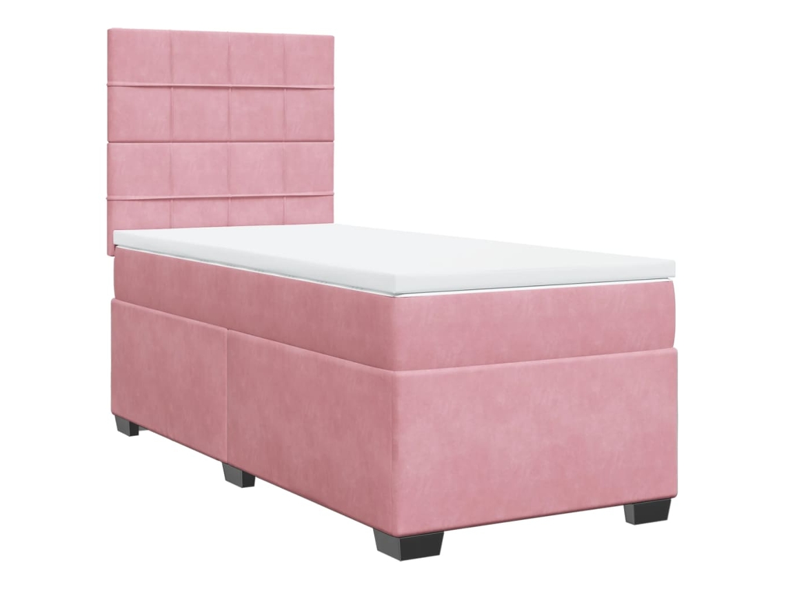 Box Spring Bed, Box Spring Beds Vidaxl Cor-de-rosa Veludo (90 X 190 Cm)