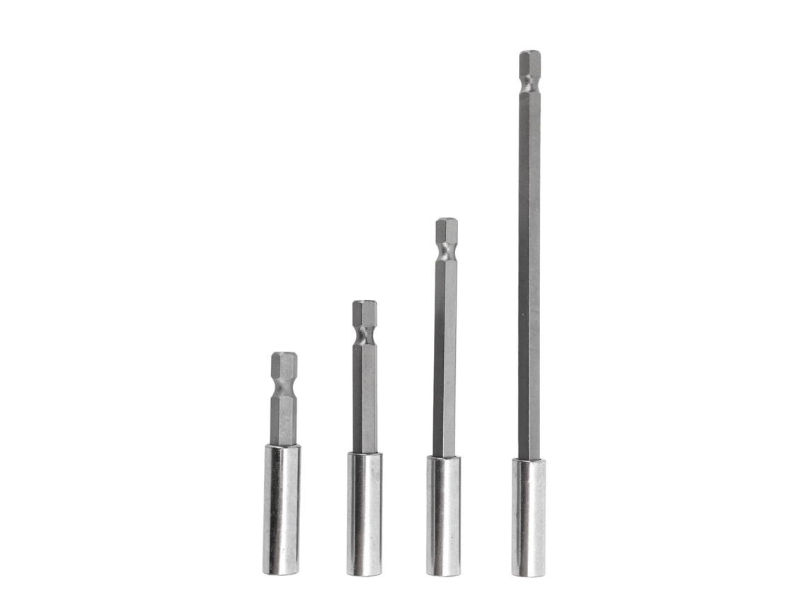 Conjunto 4 Extensões Broca 1/4" Aço Magnético