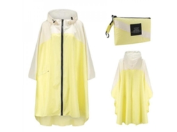 Impermeável Portátil De Tela Para Adultos, Poncho Reutilizável Com Capuz E Mangas Leve Vcq Amarillo
