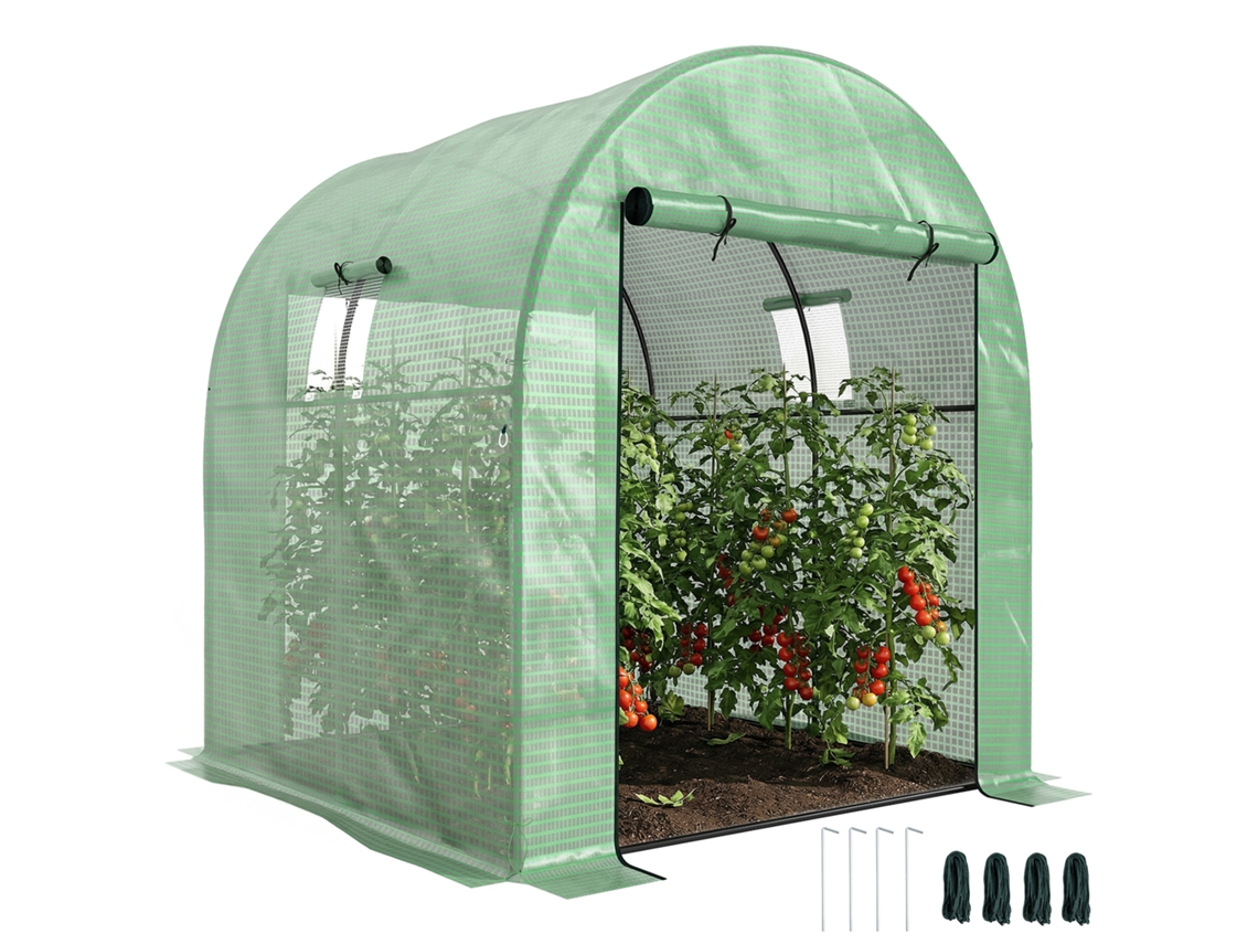 Estufa Túnel BTFORUS em Aço e PE Anti UV com portas enroláveis e janelas (1,8x1,8x2 m)