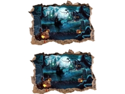 2 Adesivos De Parede Autoadesivos 3d Com Tema De Bruxa
