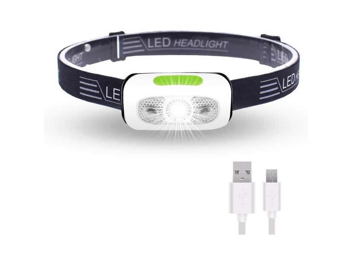 Lanterna Frontal Recarregável Usb De 500 Lumens Leve Led Super Brilhante Para Corredores