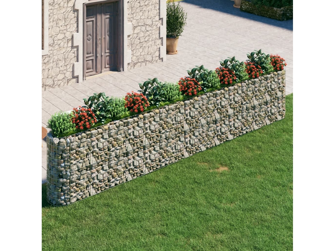 Vidaxl Canteiro Elevado/cesto Gabião 540x50x100 Cm Ferro Galvanizado