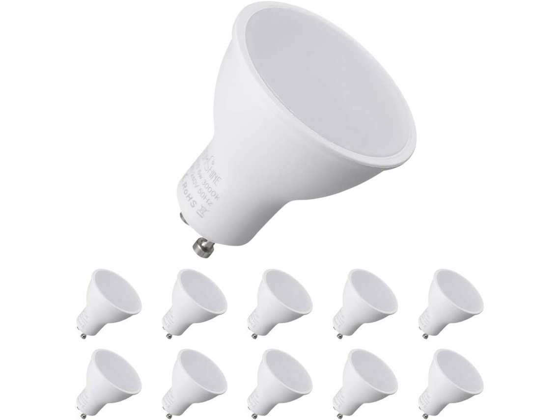 Lâmpada Led Refletora, 10 Unidades, Base Gu10, 7w, 70w, 3000k, Para Uso Residencial, Comercial Ou Substituição De Fontes Convencionais