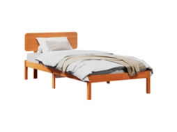 Vidaxl Estrutura Da Cama Com Cabeceira Marrom Cera 100 X 200 Cm