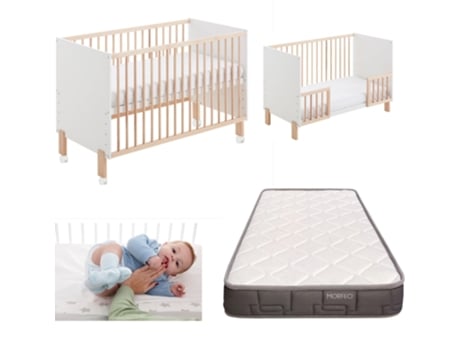 Berço COOL · DREAMS Umami (120x60 - Kit Colecho - Colchón Hr - Barandillas para Convertir La Cuna en Cama - 4 Ruedas)