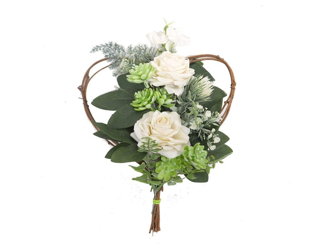 Coroa de Rosas Brancas Nova Line em Forma de Coração