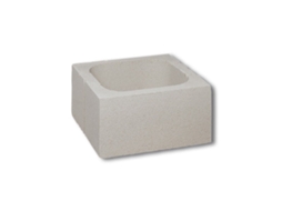 Peça De Pilar De Bloco De Concreto Liso Cinza / 29x29x19 Cm / Peça