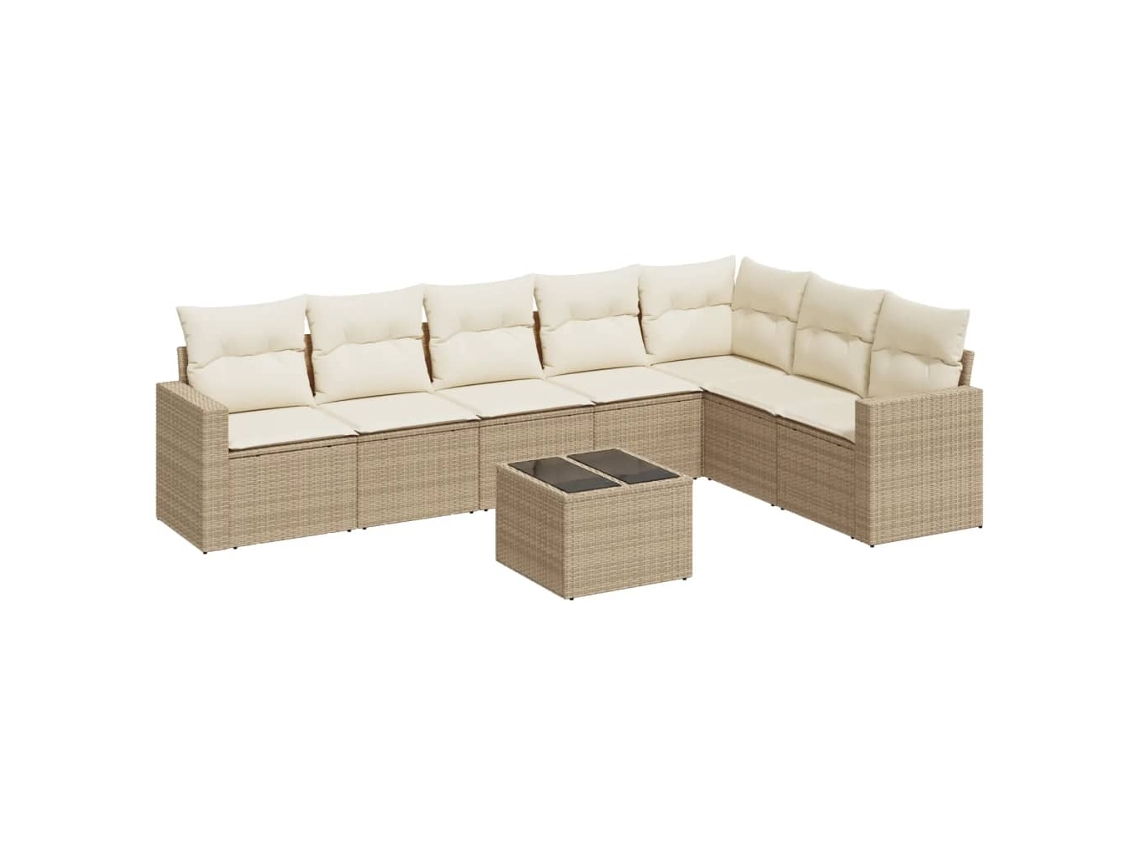 Garden Sofa Set, Garden Sofa Sets Vidaxl Bege Rattan / Vime (n/a)