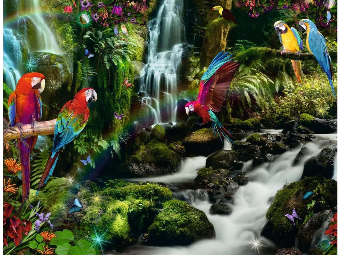 Quebra Cabeça Ravensburger Papagaios Selva Quebra Cabeça De 2000 Peças Animais