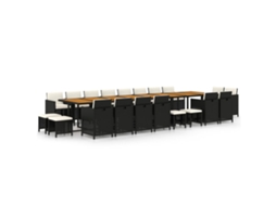Garden Dining Set, Garden Dining Sets Vidaxl Preto Rattan / Vime (n/a)