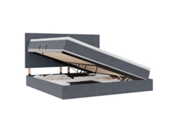 Maison Exclusive - Cama Com Arrumação E Led Cinza Escuro 200 X 200 Cm Veludo