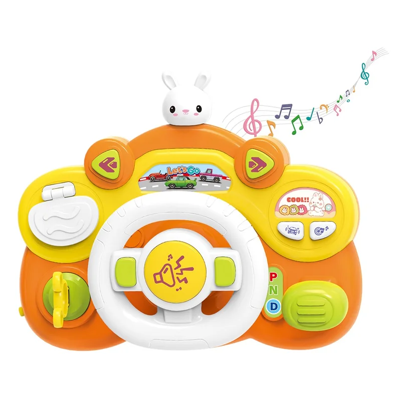 Volante Brinquedo CHRUI Simulação de Condução com Música e Luz (laranja)