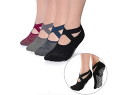 4 Pares De Meias Antiderrapantes Para Ioga, Pilates E Fitness, Hospitalares Mulheres.-aquaforge