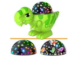 Projetor de luz infantil com dinossauros de desenho animado, verde, 2 cúpulas, decoração de Natal com luzes de neve para o Halloween BRILVIBERA
