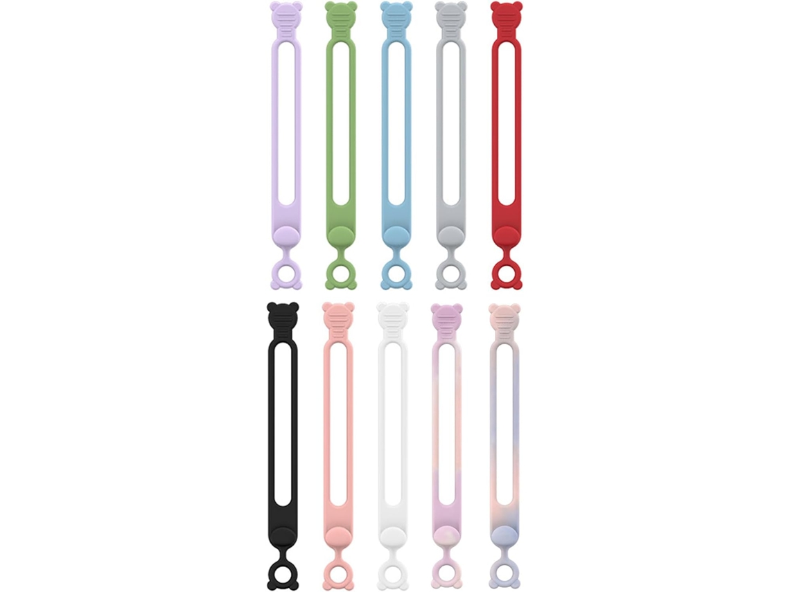Conjunto De 10 Abraçadeiras De Silicone Para Cabos