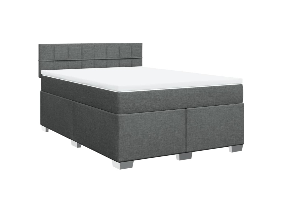 Cama com Molas/Colchão 140x200 Cm em Tecido Cinzento Escuro MAISON EXCLUSIVE
