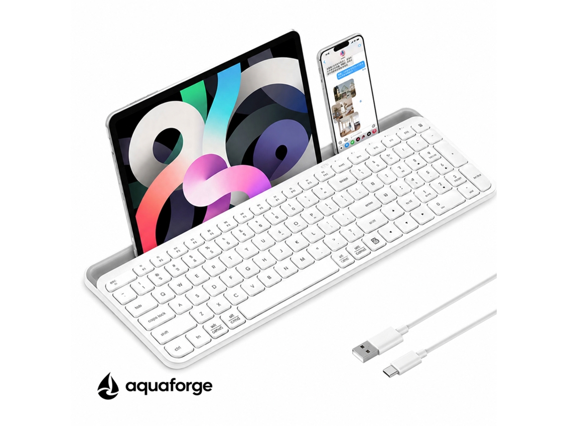 Teclado Tri-modo Bluetooth Branco