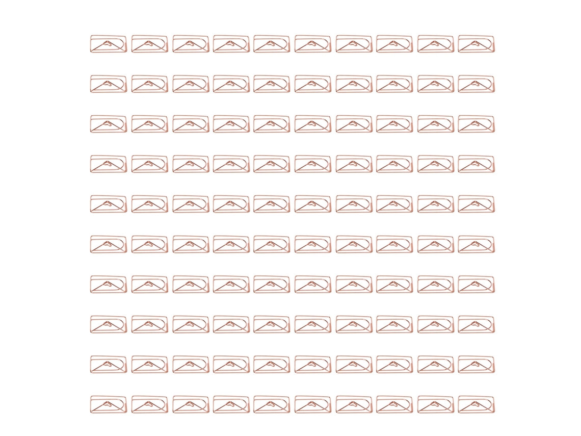 100 Mini Clips De Papel De Metal Galvanizado En Ouro Rosa Com Forma Bonita Para Escritórios, Lares E Envelopes.