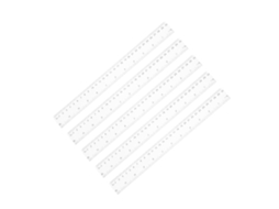 Conjunto de 5 Pranchettes Gadpiparty transparentes e multifuncionais de plástico de 30 cm para estudantes e uso ocasional.