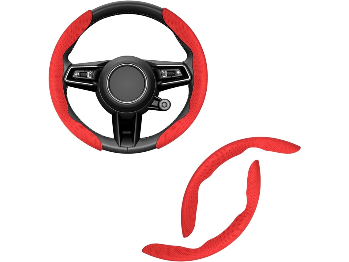 Capa Volante Couro Perfurado Ultrafino 2un, Anti derrapante Respirável Compatível Volante 38cm Acessórios Automóvel STELASPLEN