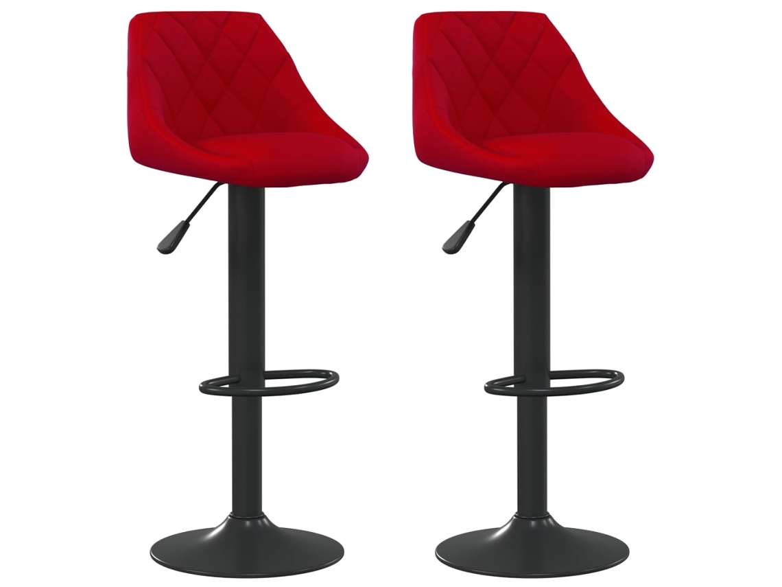 Bancos de Bar 2 Pcs Veludo Vermelho Tinto MAISON EXCLUSIVE
