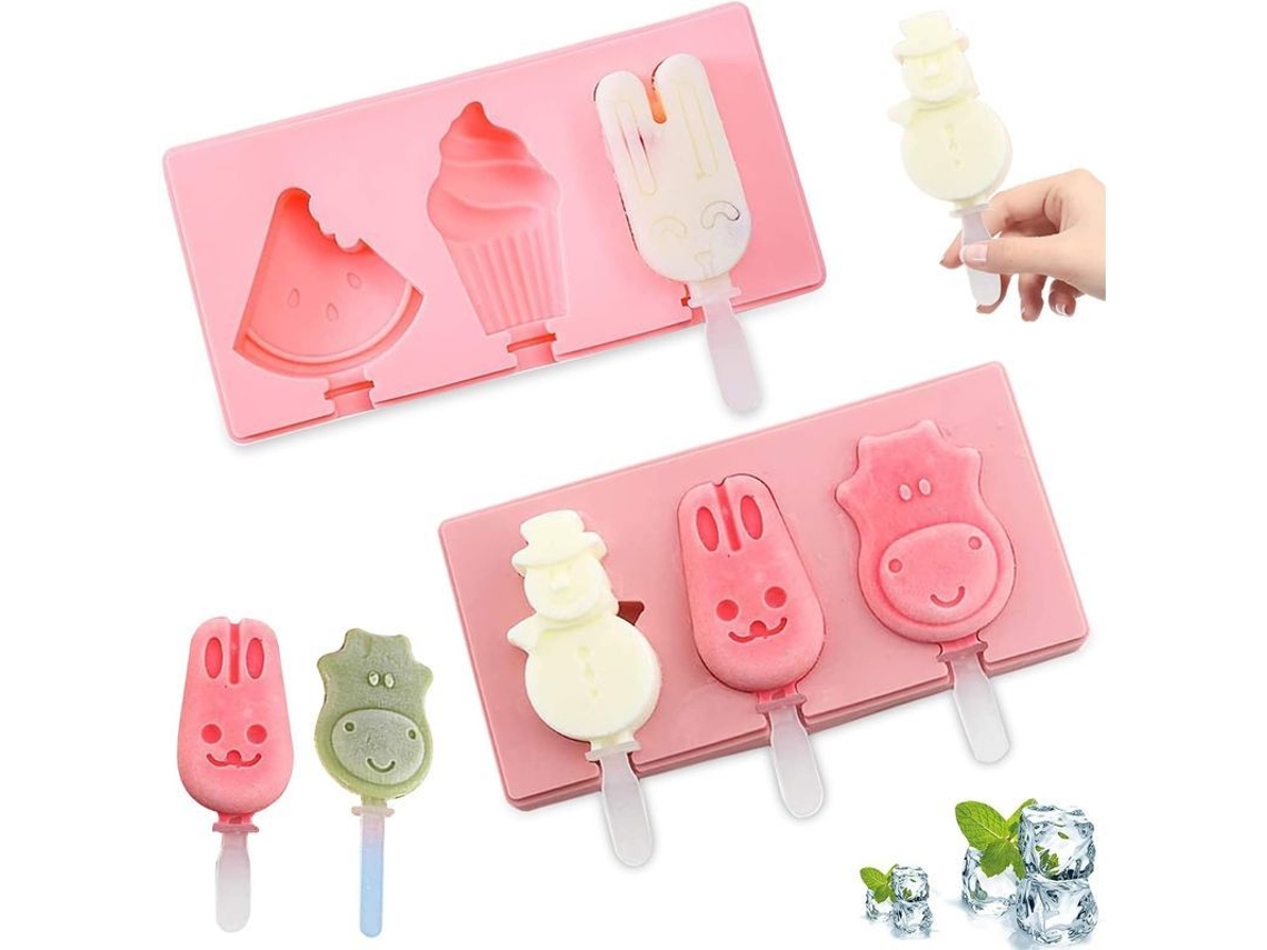 Molde De Sorvete De Silicone, Molde Diy Reutilizável Com 6 Formas Bonitas Para Sorvetes E Paletas