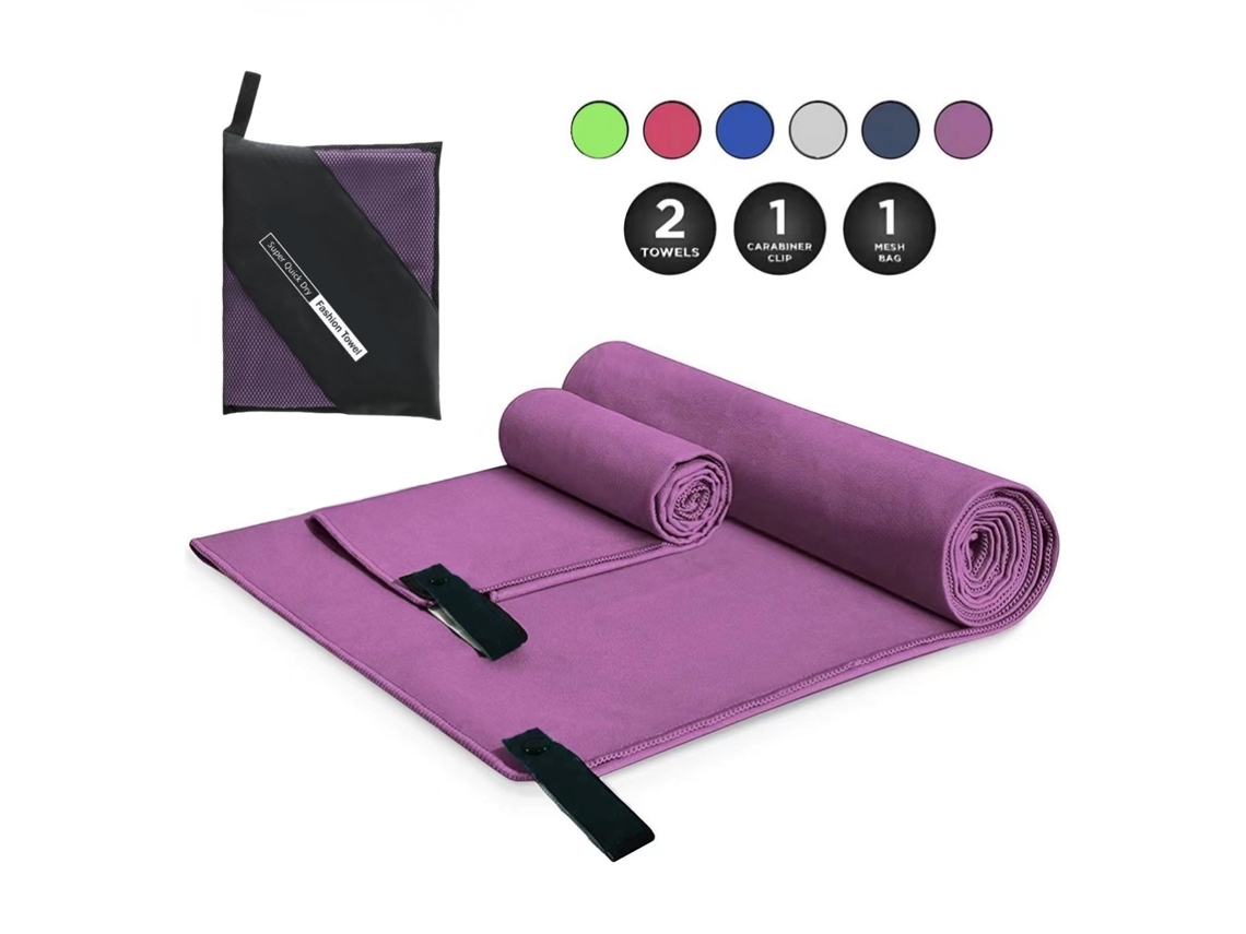 Toalha Microfibra 2 Lados Absorvente Seca Rápido com Saco Zipper
