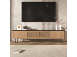 Móvel para TV 180x38x47 cm, 4 Portas, Puxadores Dourados, Pés Madeira, Estilo Vintage, Carvalho KOMHTOM