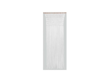 Cortina de Porta Trança Macramé em Jersey de Algodão Cor Branca 90 X 200 Cm MOREL Branco