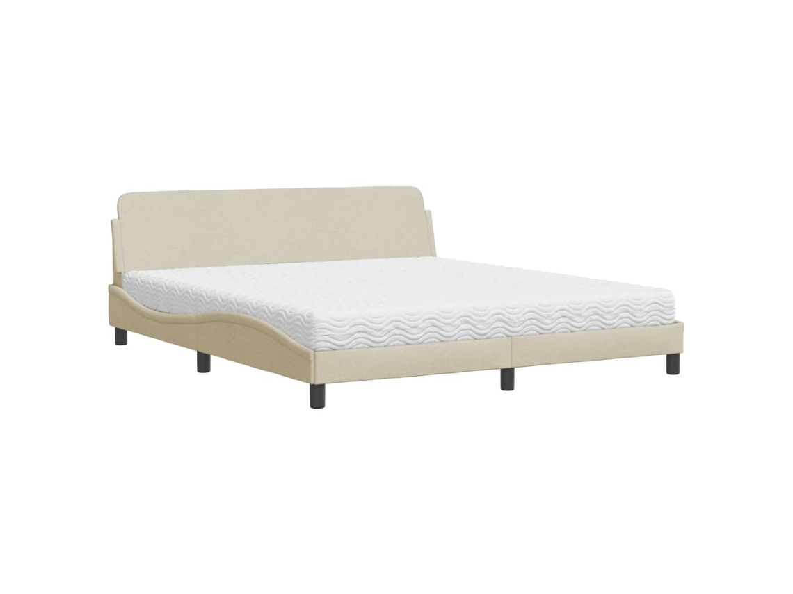 Bed, Beds Vidaxl Creme Tecido (180 X 200 Cm)