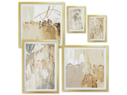 Conjunto De Pinturas Composições Abstratas Minimalistas Espelharte (5 Peças)