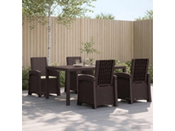 Vidaxl Conjunto De Jantar Para Jardim 5 Unid. Castanho E Creme Pp