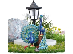 Estátua de Luz Solar Genérica Escultura em Resina, Luminária Noturna Decorativa, Iluminação Externa Impermeável para CHABERLU