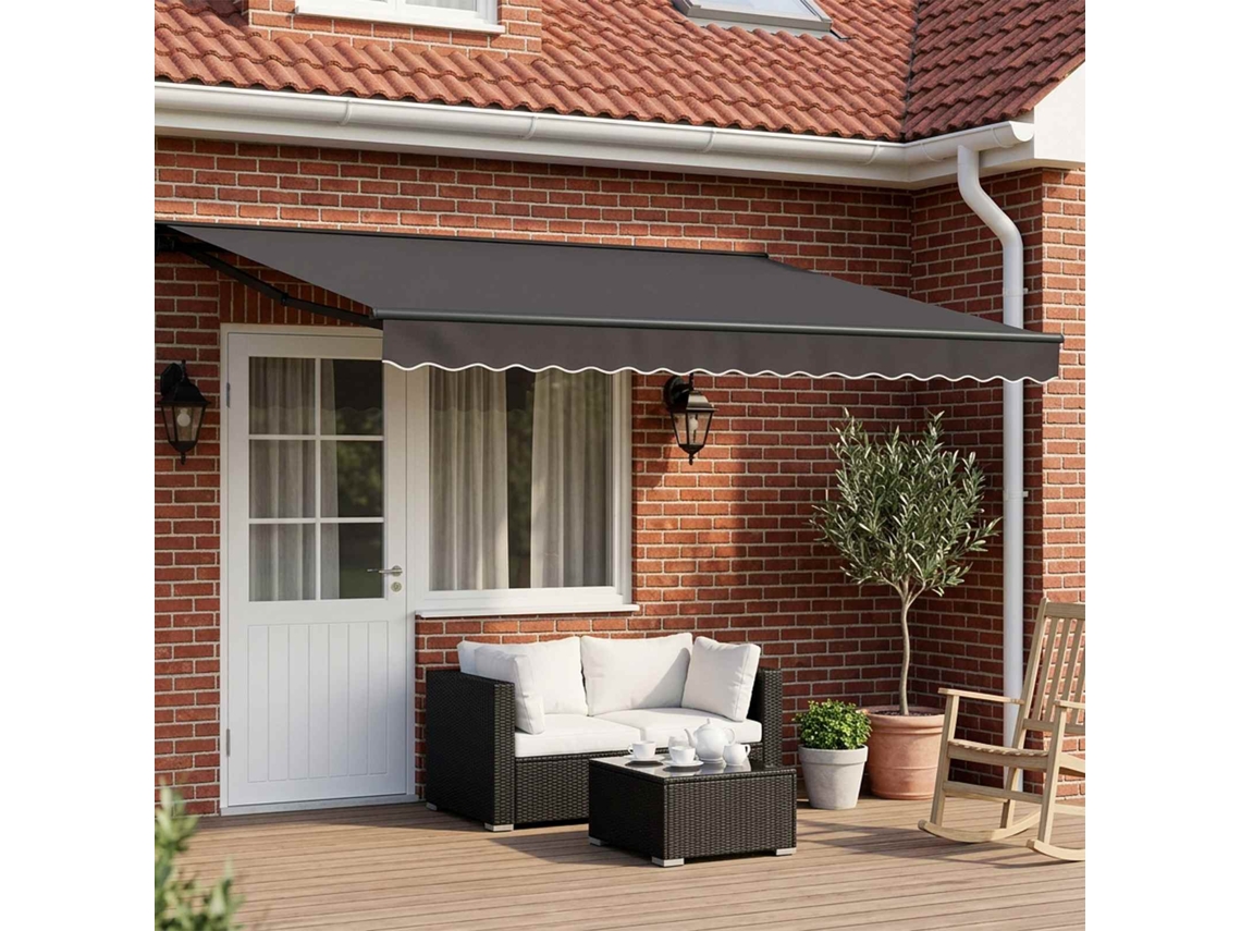 Vidaxl Toldo Retrátil Elétrico Antracite 4 × 3 M